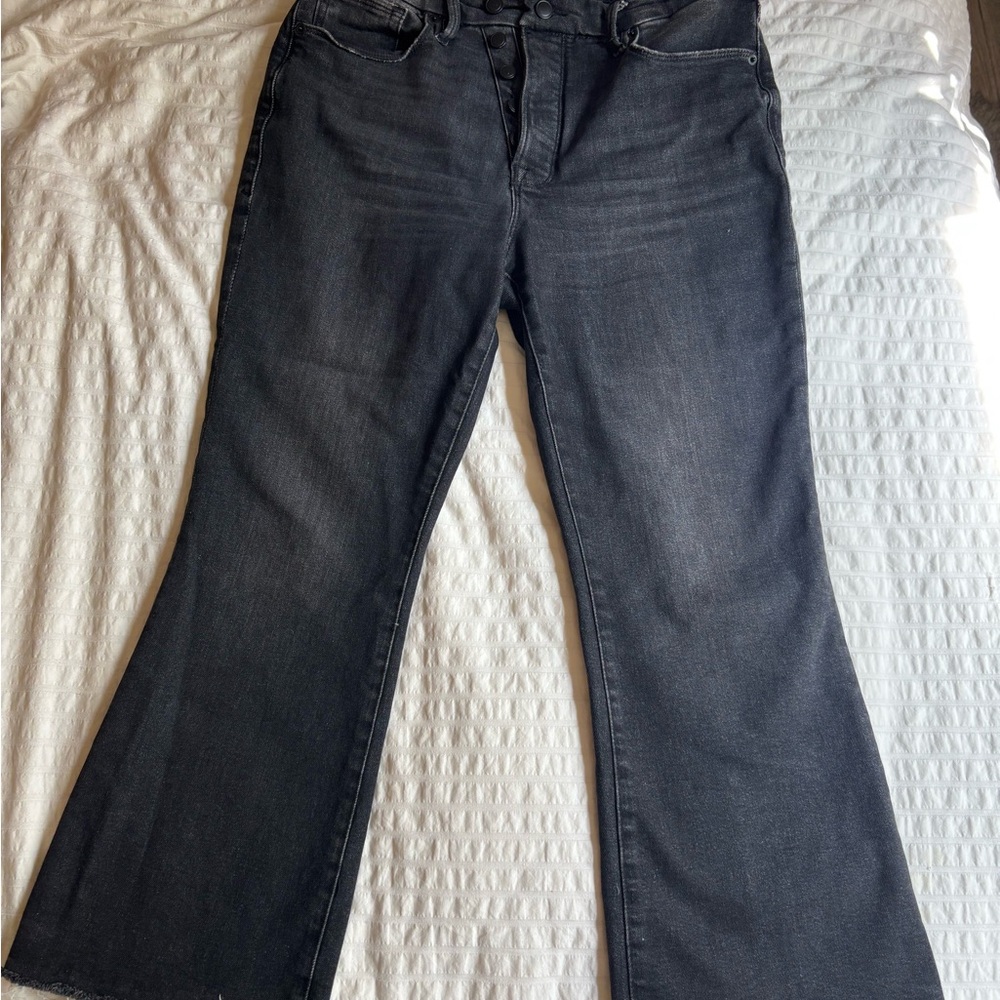 Good American Black Flare Jeans